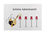 Fleißbienchen [B-WARE] 5x Postkarte: Schöne Adventszeit – DIN A6, Weihnachtsgrüße, Adventsgrüße; MÄNGELEXEMPLAR aus Restauflage (kleine Dellen; siehe Fotos)