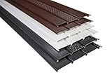RAINWAY Kunststoffpaneele & Zubehör - Verkleidung von Dachüberständen, Decken- & Wandflächen - (15 Paneele, 3m perforiert braun) Kunststoff Platten