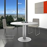 Weber Büro Optima runder Besprechungstisch Esstisch Küchentisch Tisch Perlgrau Rund Ø 120 cm