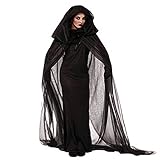xHxttL Damen Corpse Bride Kostüm Halloween Geisterbraut Hexe Vampir Schwarz Kostüme Kleid Scary Halloween Kostüm für Frauen