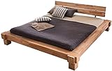 Massivholz-Bett Luna 180 x 200 cm aus Kernbuche, Balkenbett, massives Holzbett als Doppel- und Komfortbett verwendbar, 1 Bett á 180 x 200 cm