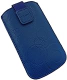 Handyschale24 Slim Case für Nokia Lumia 625 Handytasche Blau Schutzhülle Tasche Cover Etui mit Klettverschluss