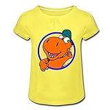 Der Kleine Drache Kokosnuss Daumen Hoch Retro Mädchen T-Shirt mit Raffungen, 10 Jahre, Gelb