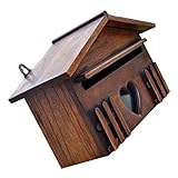 Healifty Briefkasten aus Holz, rustikal, Vintage, für den Außenbereich, regenfest, Briefkasten für Zuhause, Bar, Haus, Dekoration, 1 Stück