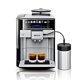 Siemens Kaffeevollautomat EQ.6 plus s700 TE657M03DE, für viele Kaffeespezialitäten, Milch-Aufschäumdüse, Keramikmahlwerk, Doppeltassenfunktion, Antikalk, automatische Dampfreinigung, 1500 W, edelstahl