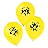 Amscan 9908533 - Luftballons BVB, 6 Stück, Größe 27,5 cm / 11', Borussia Dortmund, aus Latex, Dekoration, Fußball, Party, Fan, Geburtstag, Schwarz-gelb