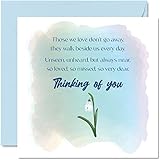 Trauerkarten 'Thinking of You' - Those We Love - Blumen Schneeglöckchen Kondolenzkarte, Trauerkarten für Erwachsene, Sorry For Your Loss, 145 mm x 145 mm Blumen Trauer Trauer Grußkarte