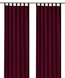 heimtexland ® Schlaufenschal Kräuselband Uni Bordeaux-Rot HxB 245x140 Blickdicht Lichtdurchlässig Vorhang ÖKOTEX Typ117