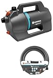 Gardena Gartenpumpe 4100 Silent Saugschlauch Set: Sehr leise, innovative Bewässerungspumpe mit 7 m Sauggarnitur, Fördermenge 4100 l/h, 550 W Motor, 3,6 bar, wasserfest, stromsparend (9052-20)