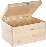 LAUBLUST Holzkiste mit Deckel - 40x30x24cm, Natur, FSC® - Allzweckkiste ohne Griffe - Aufbewahrungsbox | Erinnerungskiste | Bastel- & Geschenkbox
