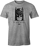 Batman Herren Mebatmbts207 T-Shirt, Grau meliert, M