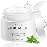 Zinksalbe gegen Pickel, mit Teebaumöl & Salicylsäure, Körper Akne Creme, Creme gegen Pickel, Pickelmale Entfernen, Anti Mitesser, für das Gesicht und Po Rücken und Oberschenkel B