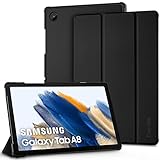 EasyAcc Hülle für Samsung Galaxy Tab A8 2022/2021 SM-X200/X205/X207, Schutzhülle Ultradünne PU Leder mit Standfunktion und Auto Schlaf/Wach Kompatibel mit Glaxy Tab A8 10.5', Schwarz