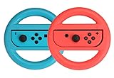 Amazon Basics - Lenkrad für die Nintendo Switch, Blau/Rot (2er-Pack)
