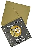Perleberg Geburtstagskarte mit schwarz goldenen Punkte - edle Karte zum 70. Geburtstag mit Umschlag - schöne Geburtstagskarten 15 x 15 cm - Karte Geburtstag für eine gelungene Überraschung