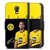 DeinDesign Klapphülle kompatibel mit Samsung Galaxy S4 Mini Handyhülle aus Kunst Leder schwarz Flip Case Borussia Dortmund Emre Can BVB