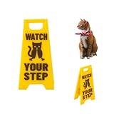 Schild Erbrochenes Haustier, 10cm Schild Watch Your Step für Hunde und Katzenkotze Lustig Warnschild Erbrochenes Haustier für Garten Haus Büro Erinnerung Dekoration Streich Geschenk (Katze)