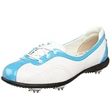 Callaway Women's Half Lace Golf Shoe,White/Cyan Blue,US Women's 9.5 M