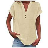 Damen-Leinenhemden, einfarbig, Sommer, trendig, Western-Stil, kurzärmelig, Leinen, Baumwolle, 2025, Tops, Stehkragen, Strand, Musselin, Kleidung, Übergröße, Vcation, Button-Down, Damenblusen für D