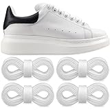 Endoto 2 Paare Ersatz-Flachsenkel für Alexander McQueen Oversized Sneaker Schuhe (Farbe: Weiß, Größe: 50 Zoll)