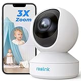 Reolink 5MP PTZ Überwachungskamera WLAN Kamera Innen, 355°/50° Schwenkbare WiFi IP Kamera Indoor mit 3X Optischem Zoom, 2,4/5,0 GHz WiFi, Pan Tilt, 2-Wege-Audio, E1 Zoom