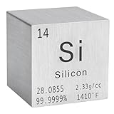 CENMEN Hochpräziser 1-Würfel mit Siliziumdichte – 99,9% Reine Elemente für die Chemie – Periodensystem-Design für die Sammlung, Langlebig, 2,54 X 2,54 X 2,54 cm