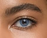 SOLOTICA farbige Kontaktlinsen ARARA BLUE – AQUARELLA SERIE, stark deckende Monatslinsen für 3 Monate in Hellblau, besonders natürliches Ergebnis für dunkle Augen - 1 Paar