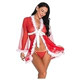 Dessous Set Weihnachten Damen Sexy Reizwäsche Dessous Sexy Set Neckholder Sexy Dessous Set Spitzen Sexy Reizwäsche Lingerie Babydoll Sexy Unterwäsche Erotik BH Lingerie Reizwäsche