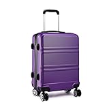 Kono Hartschalen-Koffer Trolley Rollkoffer Reisekoffer Handgepäck 4 Rollen (Korallenrosa)