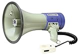 MONACOR TM-27 Megafon mit Lautstärkeregler und Sprech-Feststelltaste, leistungsstarke Flüstertüte mit 119-dB Schalldruck
