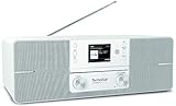 TechniSat DIGITRADIO 371 CD IR - Stereo Internetradio (DAB+, UKW, CD-Player, WLAN, Bluetooth, Farbdisplay, USB, AUX, Kopfhöreranschluss, Wecker, 10 Watt, Fernbedienung) weiß
