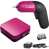 Bosch Home and Garden Akkuschrauber IXO (6. Generation, pink, integrierter Akku mit Mikro-USB-Lader, variable Drehzahlregelung, in Aufbewahrungsbox), (L x B x H) 155 x 48 x 126 mm
