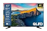 Telefunken QU43K800 43 Zoll QLED Fernseher/Smart TV (4K UHD, HDR Dolby Vision, Triple-Tuner, Bluetooth, WLAN, Netflix, uvm) - Inkl. 6 Monate HD+, schwarz