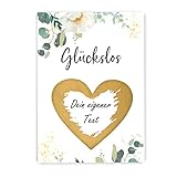 Generisch 5 Rubbelkarten - Rubbellos - Glückslos - Persönliche Geschenkkarte - Hochzeitskarte - Einladungskarte - Geburtstagskarte - Überraschungskarte - Rubbelherz