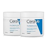 CeraVe Feuchtigkeitscreme für Körper und Gesicht, Creme für trockene bis sehr trockene Haut, Mit Hyaluron und 3 essenziellen Ceramiden, 2 x 454g