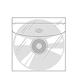 CD-Taschen mit Klappe selbstklebend | Transparent | Quadratisch | 20 oder 100 Stück | CD-Hüllen zum Einkleben | Selbstklebende Hüllen für CD, DVD, Blu-ray / 20 Stück