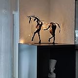 Metall Pferd Skulptur Adonis, Metall Pferd Statue Deko Adonis LED Rustic Handgefertigt Moderne Pferdeskulptur LED Rustikales Pferd Handwerk Statue Pferd Metall Dreidimensionale Durchbrochene