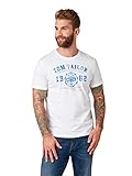 TOM TAILOR Herren T-Shirt mit Logoprint 1008637, 20000 - White, S