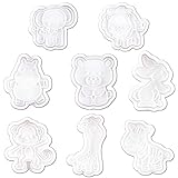 Form-Set Für Tierkekse Plastic Cookie Cutter Keksausstecher Für Kinder Langlebiger Handpressen-Keksstempel Für Partys Plätzchen Fondant (8 Stück)