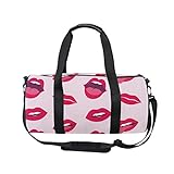 Mr.lucien Pink Lips Reisetasche Seesack Sexy Canvas Sporttasche Gym Bag mit verstellbarem Gurt für Herren Damen 2020095
