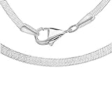 Tuscany Silver Damen Sterling Silber Flach Schlange Halskette 3.1mm 41cm/16zoll