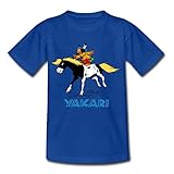 Yakari Auf Kleiner Donner Kinder T-Shirt, 122-128, Royalblau