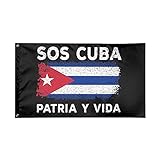 ershixiong SOS Kuba Flagge,90x150cm,Fade Resistant Garden Flag mit 2 Messingösen,Für Partys,Sportveranstaltungen,Festival