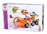 Eichhorn 100039094 Constructor Kranwagen vielseitiges Holzspielzeug, 170 Bauteile, 4 Verschiedene Konstruktionen, FSC 100 Prozent zertifiziertes Buchenholz, für Kinder ab 6 J