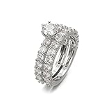 D Ringe Für Hundeleine 2 in 1 Perfektion Frauen Weiße Diamanten-Ring-Set