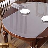 WLF-didian Tischdecke aus transparentem PVC-Kunststoff, Vinyl-Tischset, geeignet für Esstisch, Schreibtisch, 5 Größen, 2 Stärken,1.5mm,Circle80cm
