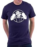 Million Nation Popeye Power T-Shirt, Größe L, Navy
