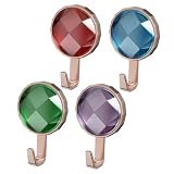 NUOBESTY 4 Stück Teiliges Selbstklebendes Wandhaken Grün Blau Rot Violett Multifunktionale Platzsparende Abs-haken für Bad und Zuhause Farbenfrohe Wanddekoration Einfache Montag
