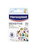 Hansaplast Kinderpflaster Sensitive (20 Strips), Wundpflaster mit niedlichen Tiermotiven zum Aufmuntern, schmerzlos zu entfernendes Pflaster Set
