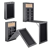 [en.casa] Wandklapptisch Kläppen Wandschreibtisch Küchentisch Schreibtisch mit Regal klappbar platzsparend Dunkelg